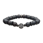 10mm Hematite Stone with Gray Silicone String Bracelet